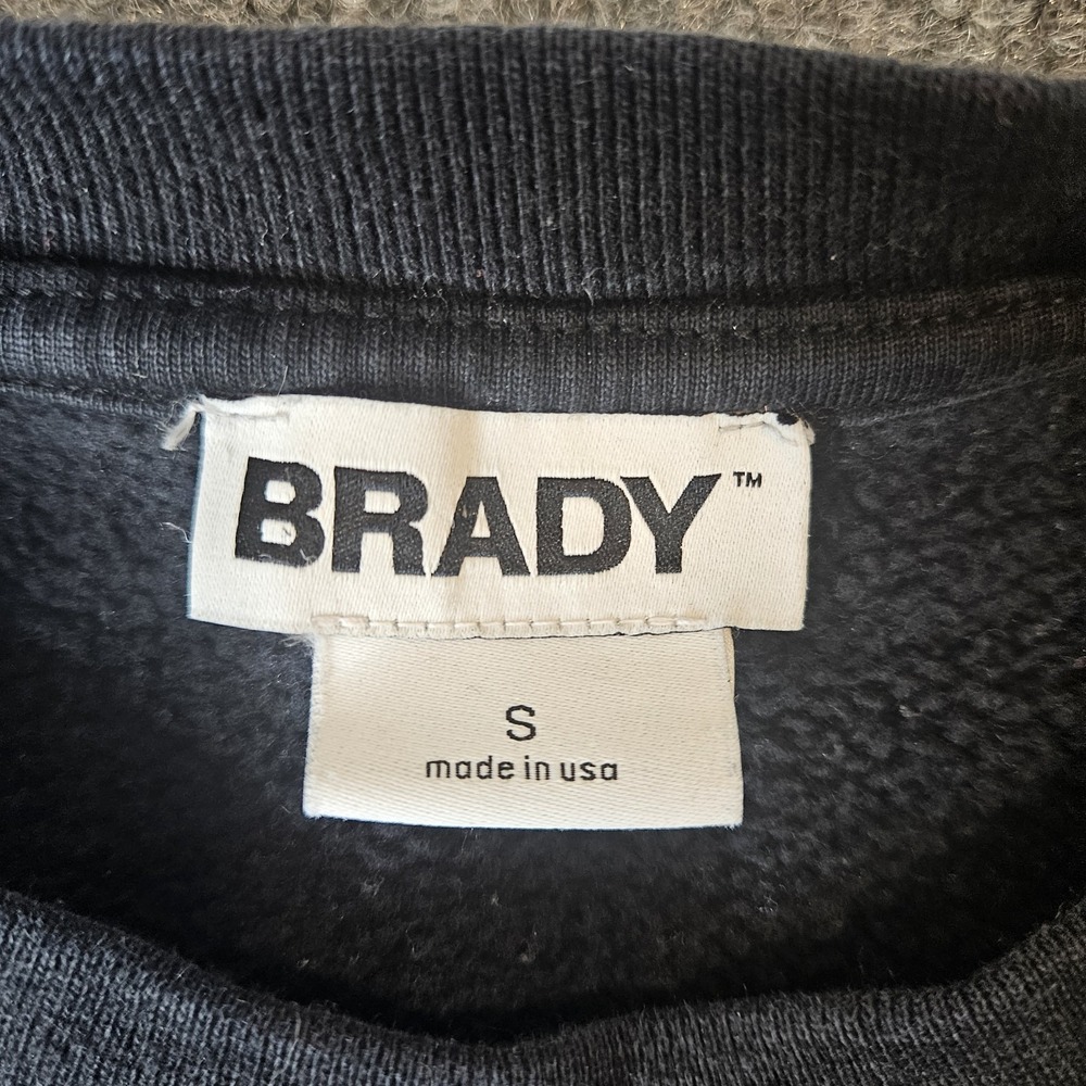 Brady The Label Crewneck Sweatshirt Heavyweight Tom Brady Size Small Black - Picture 2 of 6